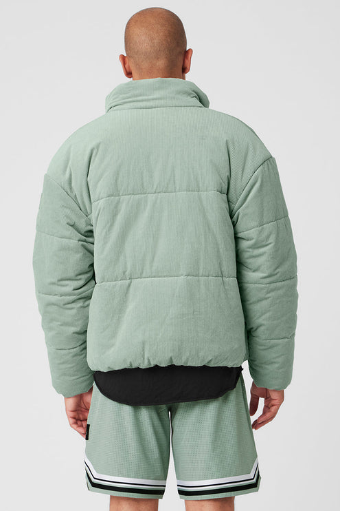 alo Men's Corduroy Stage Puffer - Icy Sage