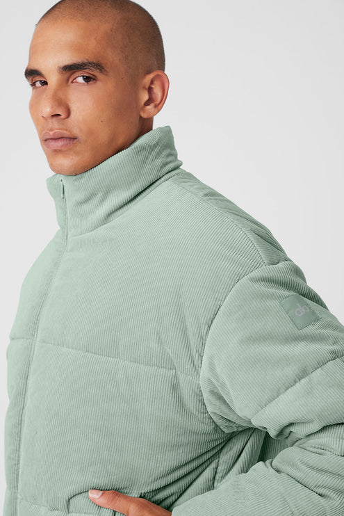 alo Men's Corduroy Stage Puffer - Icy Sage