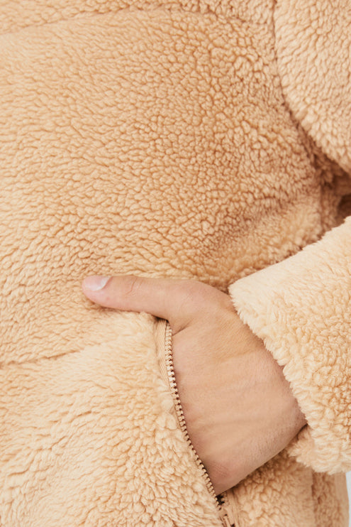 alo Men's Sherpa Stage Puffer - Camel