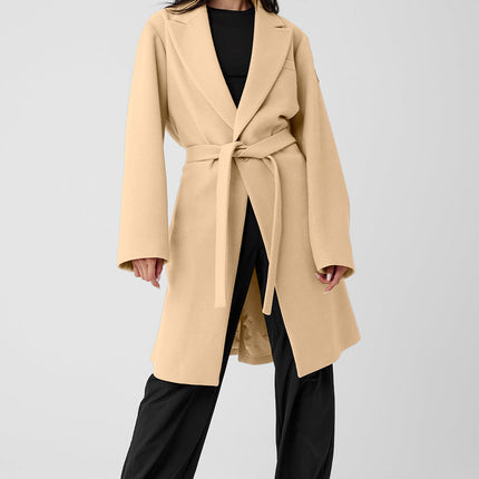 alo Women's Wool Gameday Overcoat - Camel