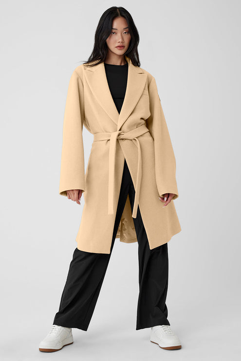 alo Women's Wool Gameday Overcoat - Camel