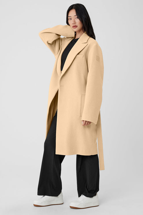 alo Women's Wool Gameday Overcoat - Camel