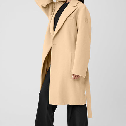 alo Women's Wool Gameday Overcoat - Camel