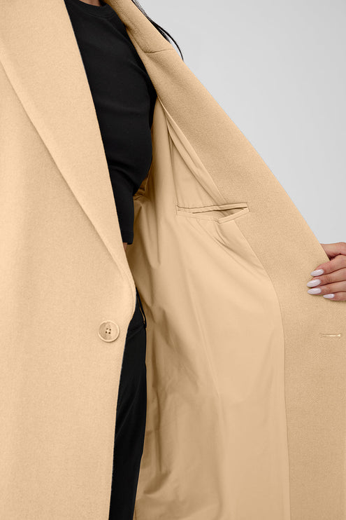 alo Women's Wool Gameday Overcoat - Camel