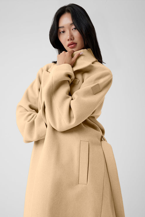 alo Women's Wool Gameday Overcoat - Camel