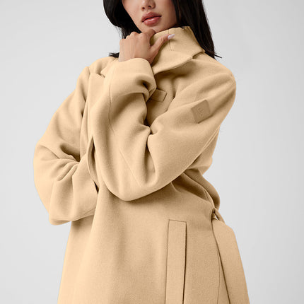 alo Women's Wool Gameday Overcoat - Camel