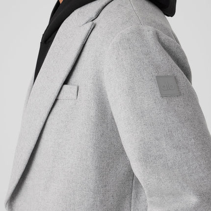 alo Men's Wool Gameday Overcoat - Athletic Heather Grey