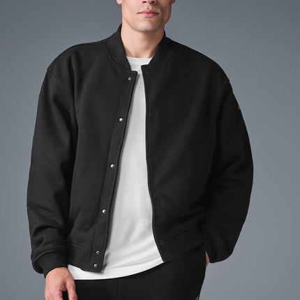 alo Men's Renown Varsity Jacket - Black