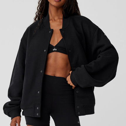 alo Women's Renown Varsity Jacket - Black