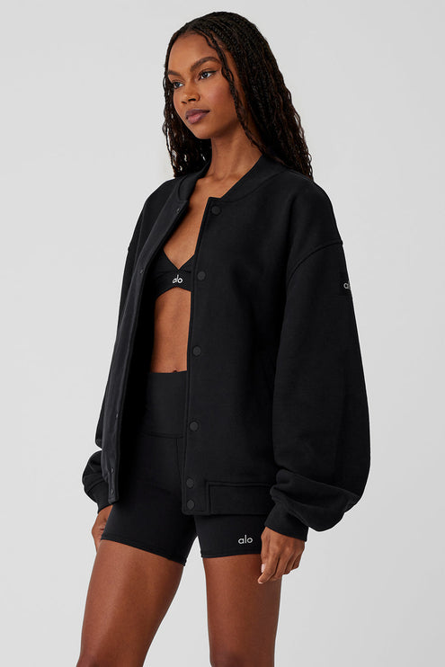 alo Women's Renown Varsity Jacket - Black