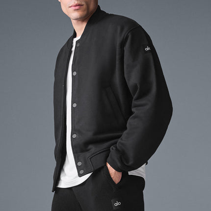 alo Men's Renown Varsity Jacket - Black