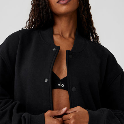 alo Women's Renown Varsity Jacket - Black