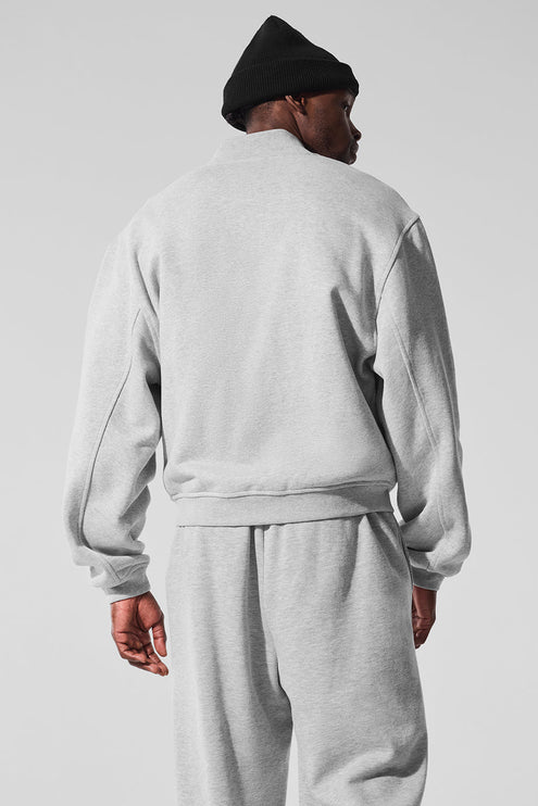 alo Men's Renown Varsity Jacket - Athletic Heather Grey