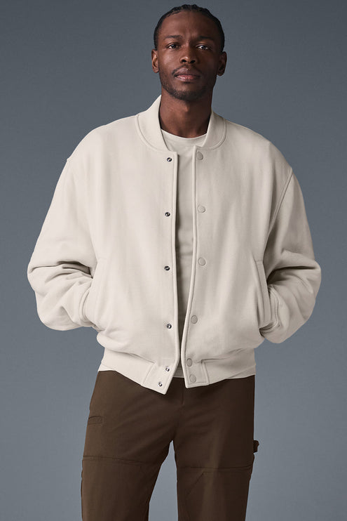 alo Men's Renown Varsity Jacket - Bone