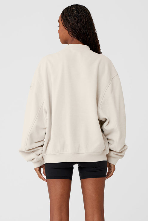 alo Women's Renown Varsity Jacket - Bone