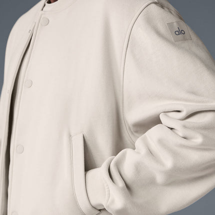 alo Men's Renown Varsity Jacket - Bone