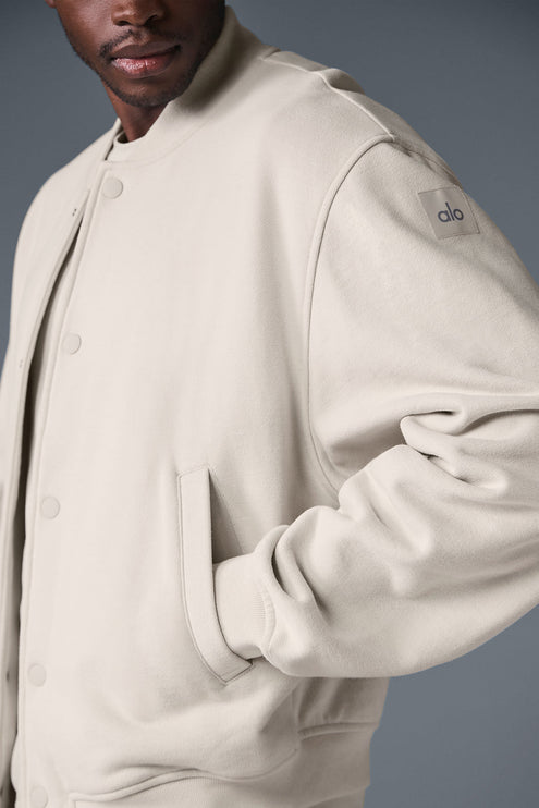 alo Men's Renown Varsity Jacket - Bone