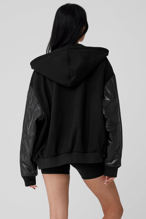 alo Women's Select Hooded Bomber Jacket - Black
