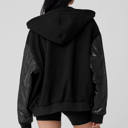 alo Women's Select Hooded Bomber Jacket - Black