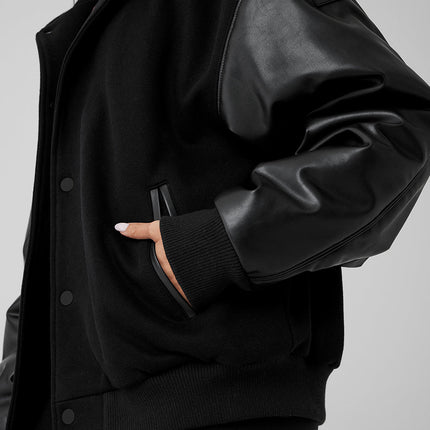 alo Women's Select Hooded Bomber Jacket - Black