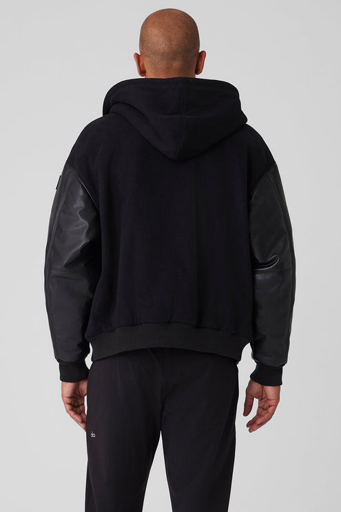 alo Men's Select Hooded Bomber Jacket - Black