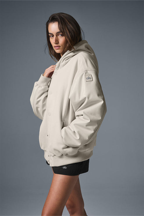 alo Women's Select Hooded Bomber Jacket - Bone
