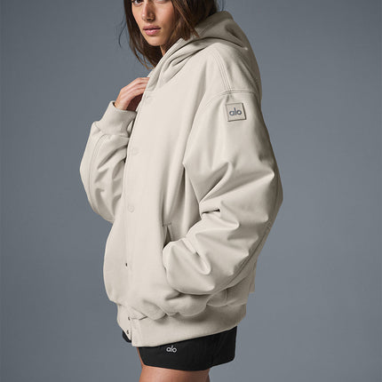 alo Women's Select Hooded Bomber Jacket - Bone