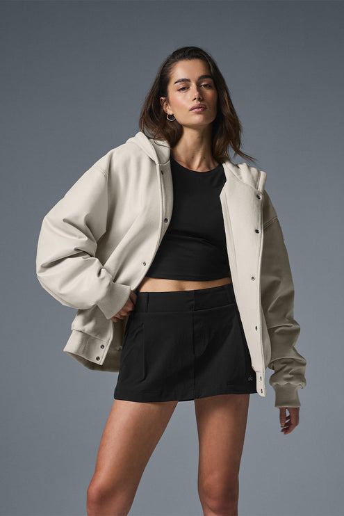 alo Women's Select Hooded Bomber Jacket - Bone