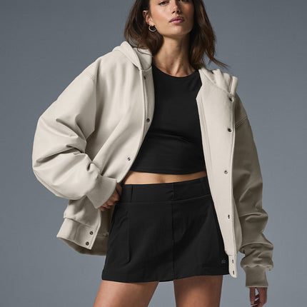 alo Women's Select Hooded Bomber Jacket - Bone