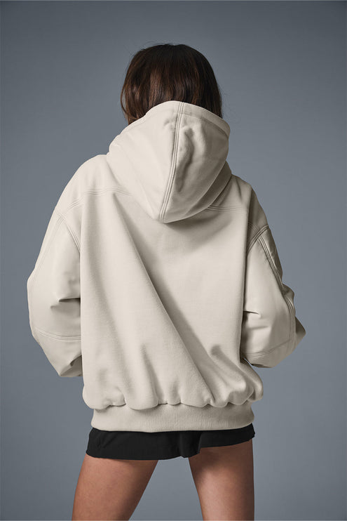alo Women's Select Hooded Bomber Jacket - Bone
