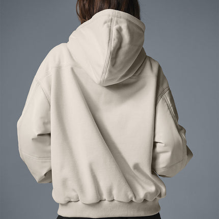 alo Women's Select Hooded Bomber Jacket - Bone