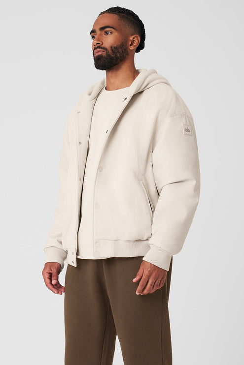 alo Men's Select Hooded Bomber Jacket - Bone