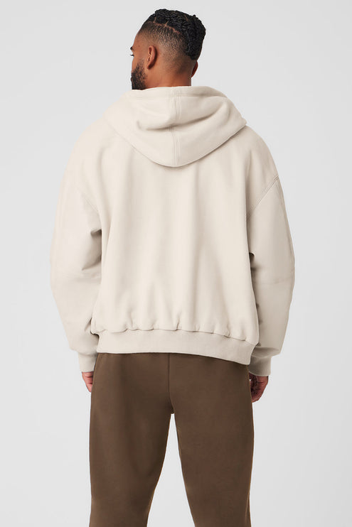 alo Men's Select Hooded Bomber Jacket - Bone