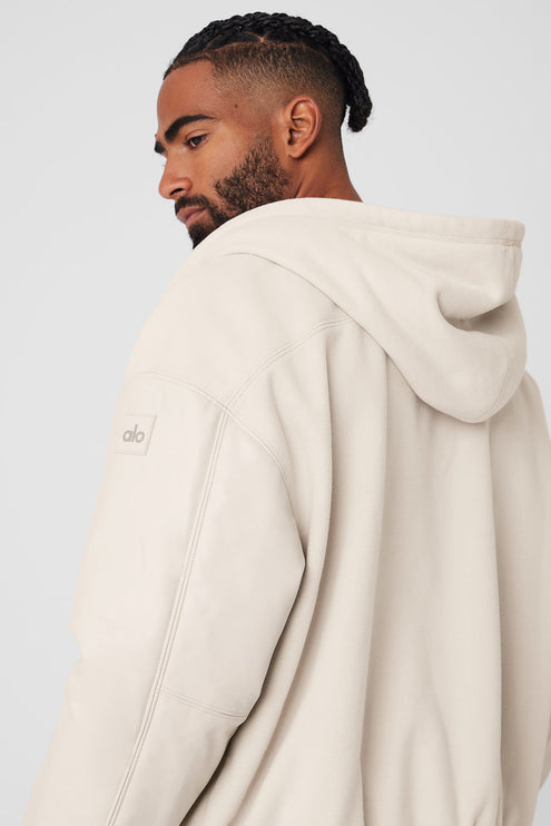 alo Men's Select Hooded Bomber Jacket - Bone
