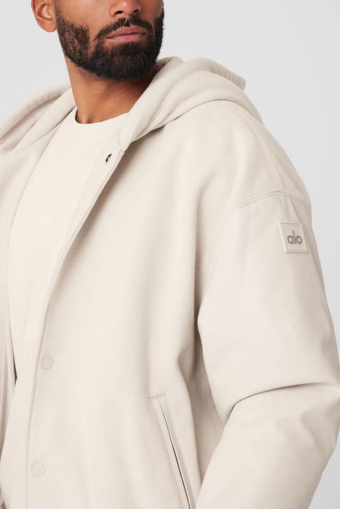 alo Men's Select Hooded Bomber Jacket - Bone