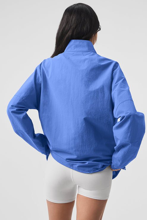 alo Women's Light Weight Takeaway Track Pullover - Marathon Blue
