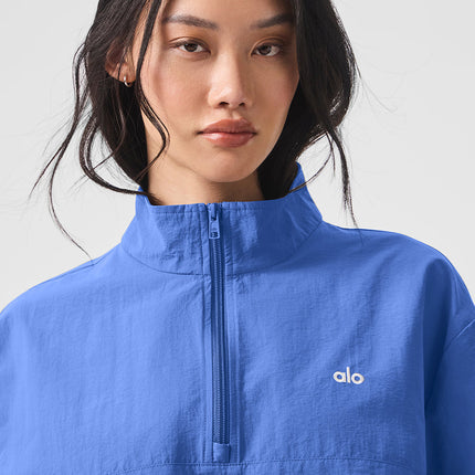 alo Women's Light Weight Takeaway Track Pullover - Marathon Blue