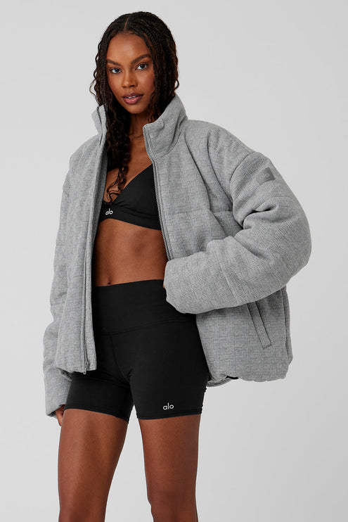 alo Women's Glenplaid Colosseum Stage Puffer - Light Glenplaid