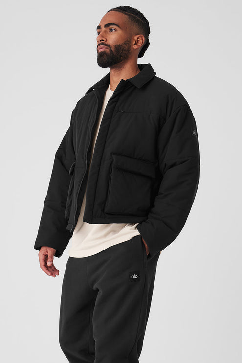 alo Men's Voyage Utility Cargo Jacket - Black