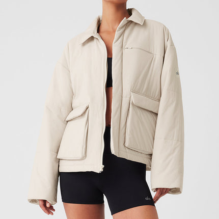 alo Women's Voyage Utility Cargo Jacket - Bone