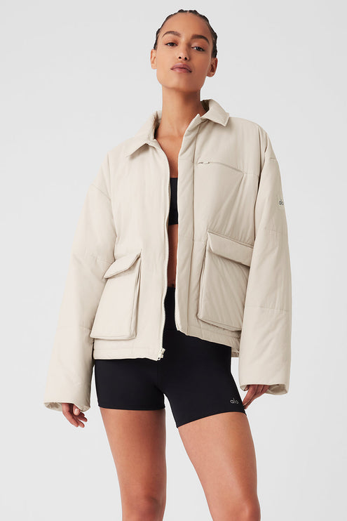 alo Women's Voyage Utility Cargo Jacket - Bone