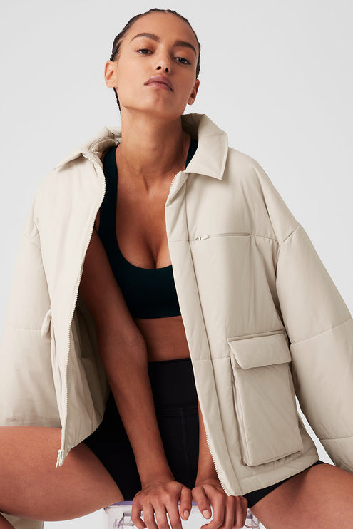 alo Women's Voyage Utility Cargo Jacket - Bone