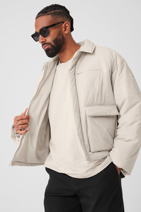 alo Men's Voyage Utility Cargo Jacket - Bone