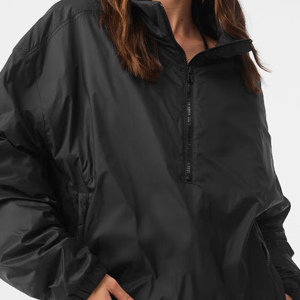 alo Women's Latitude Light Weight 1/2 Zip Pullover Jacket - Black