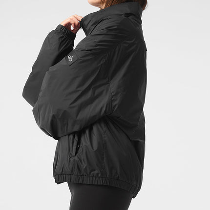 alo Women's Latitude Light Weight 1/2 Zip Pullover Jacket - Black