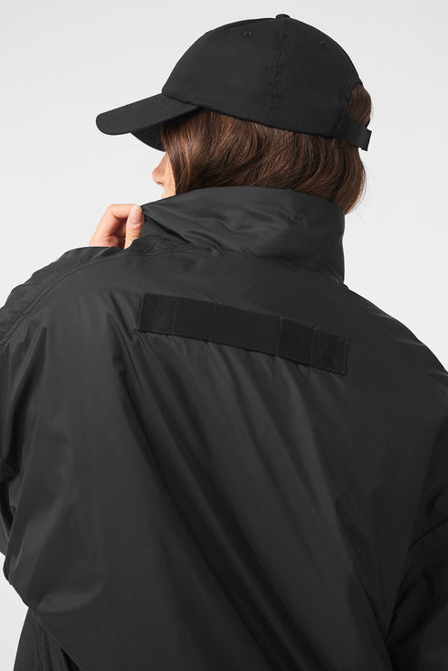 alo Women's Latitude Light Weight 1/2 Zip Pullover Jacket - Black
