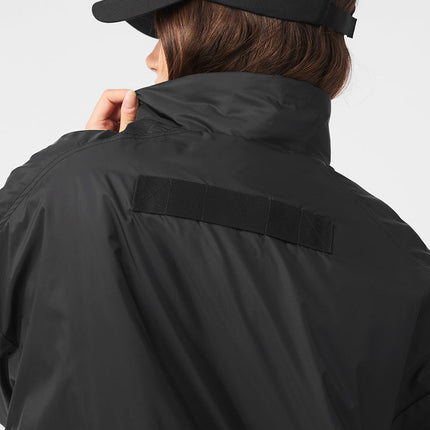 alo Women's Latitude Light Weight 1/2 Zip Pullover Jacket - Black