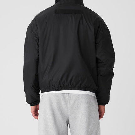 alo Men's Latitude Light Weight 1/2 Zip Pullover Jacket - Black