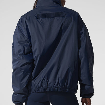 alo Women's Latitude Light Weight 1/2 Zip Pullover Jacket - Navy