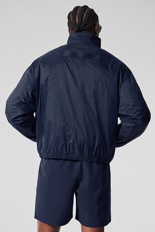 alo Men's Latitude Light Weight 1/2 Zip Pullover Jacket - Navy